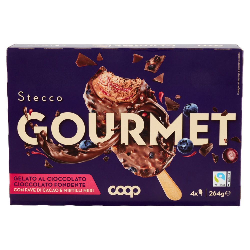STECCO GOURMET  CIOCCOLATO FONDENTE E MIRTILLI COOP G 66X4PZ G 264 - 6