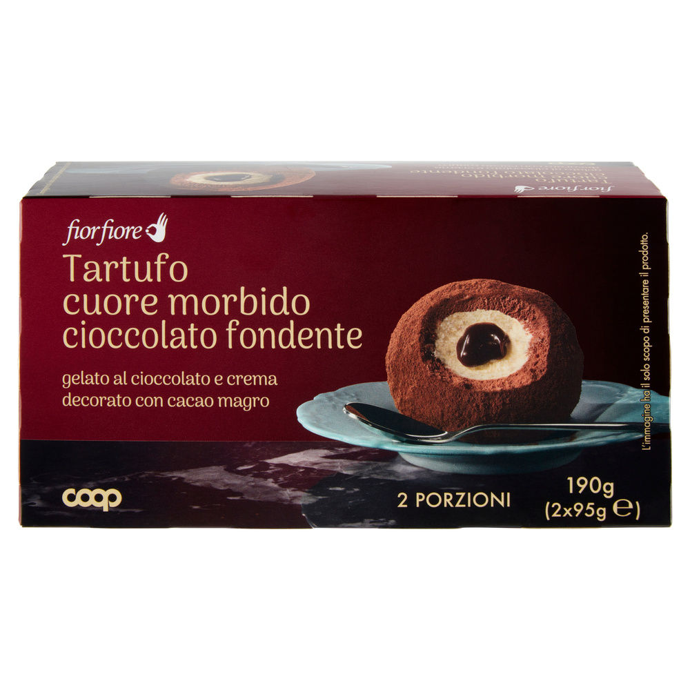 TARTUFO CUORE MORBIDO CIOCCOLATO FONDENTE FIOR FIORE COOP 2X95G G 190 - 5