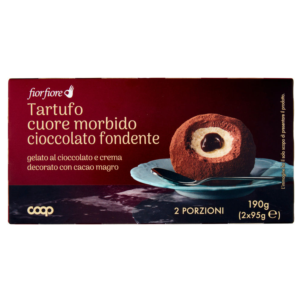 TARTUFO CUORE MORBIDO CIOCCOLATO FONDENTE FIOR FIORE COOP 2X95G G 190 - 8