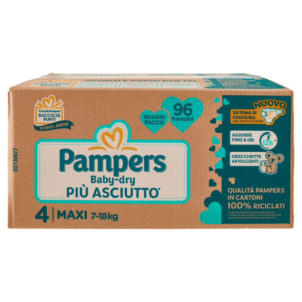 PANNOLINI PAMPERS BABY DRY MAXI QUADRIPACK PZ.96 - 2