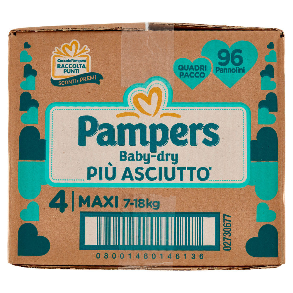 PANNOLINI PAMPERS BABY DRY MAXI QUADRIPACK PZ.96 - 4