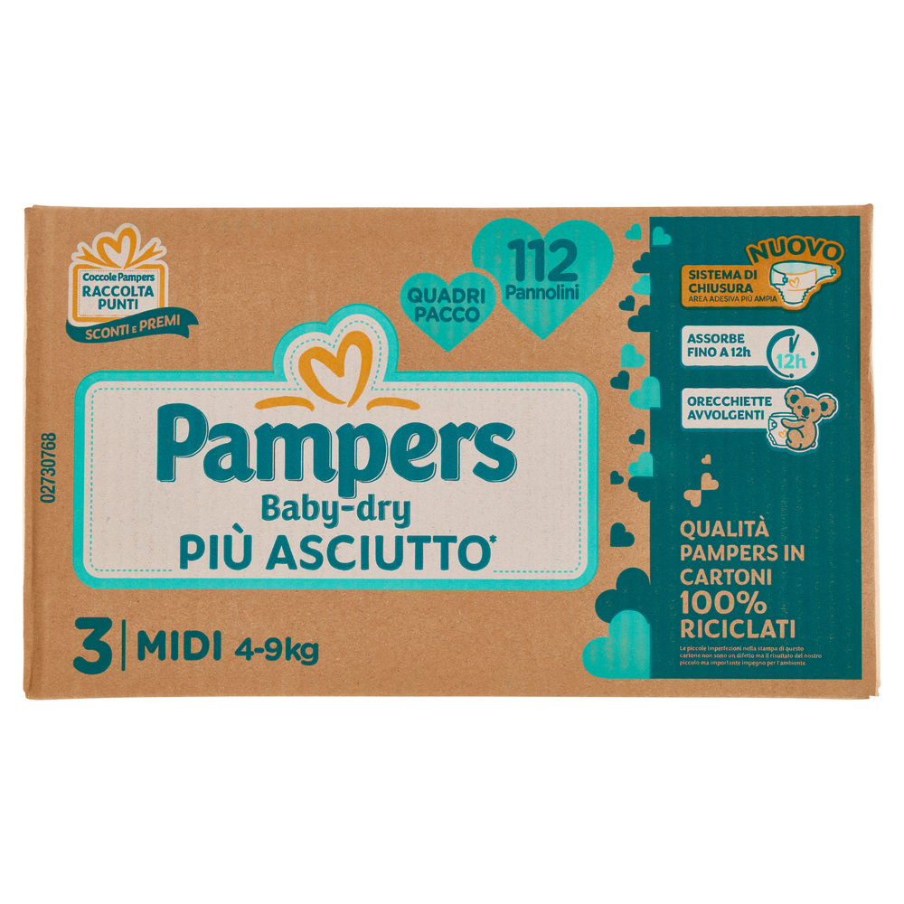 PANNOLINI PAMPERS BABY DRY MIDI QUADRIPACK PZ.112 - 0