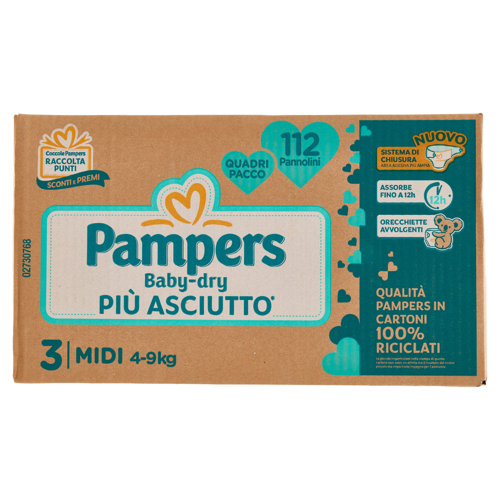 PANNOLINI PAMPERS BABY DRY MIDI QUADRIPACK PZ.112 - 2