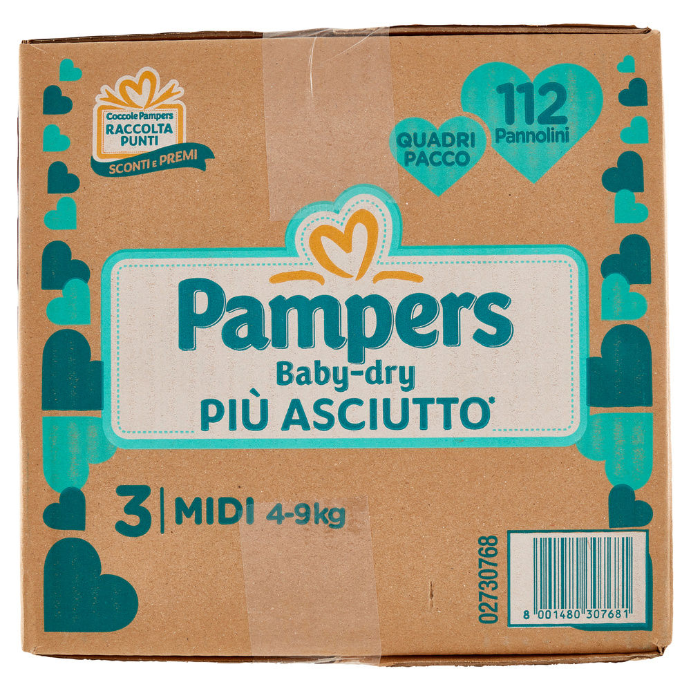 PANNOLINI PAMPERS BABY DRY MIDI QUADRIPACK PZ.112 - 7
