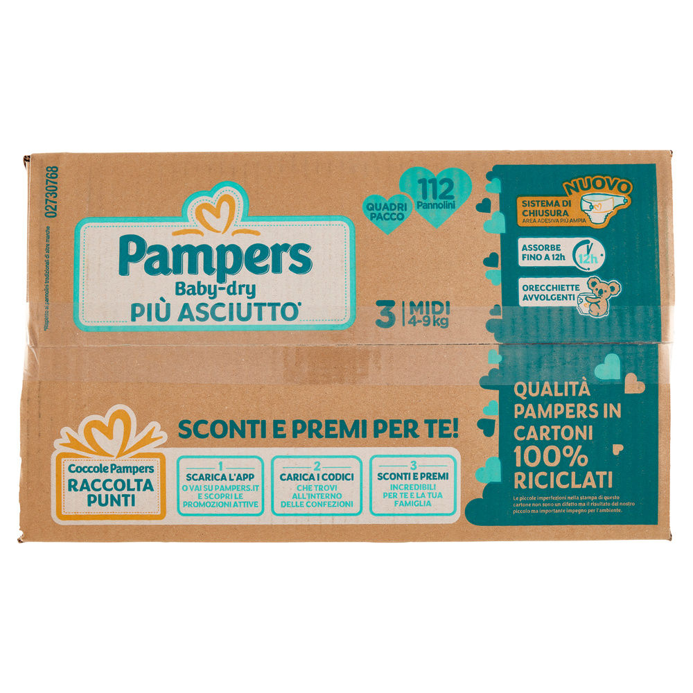 PANNOLINI PAMPERS BABY DRY MIDI QUADRIPACK PZ.112 - 4