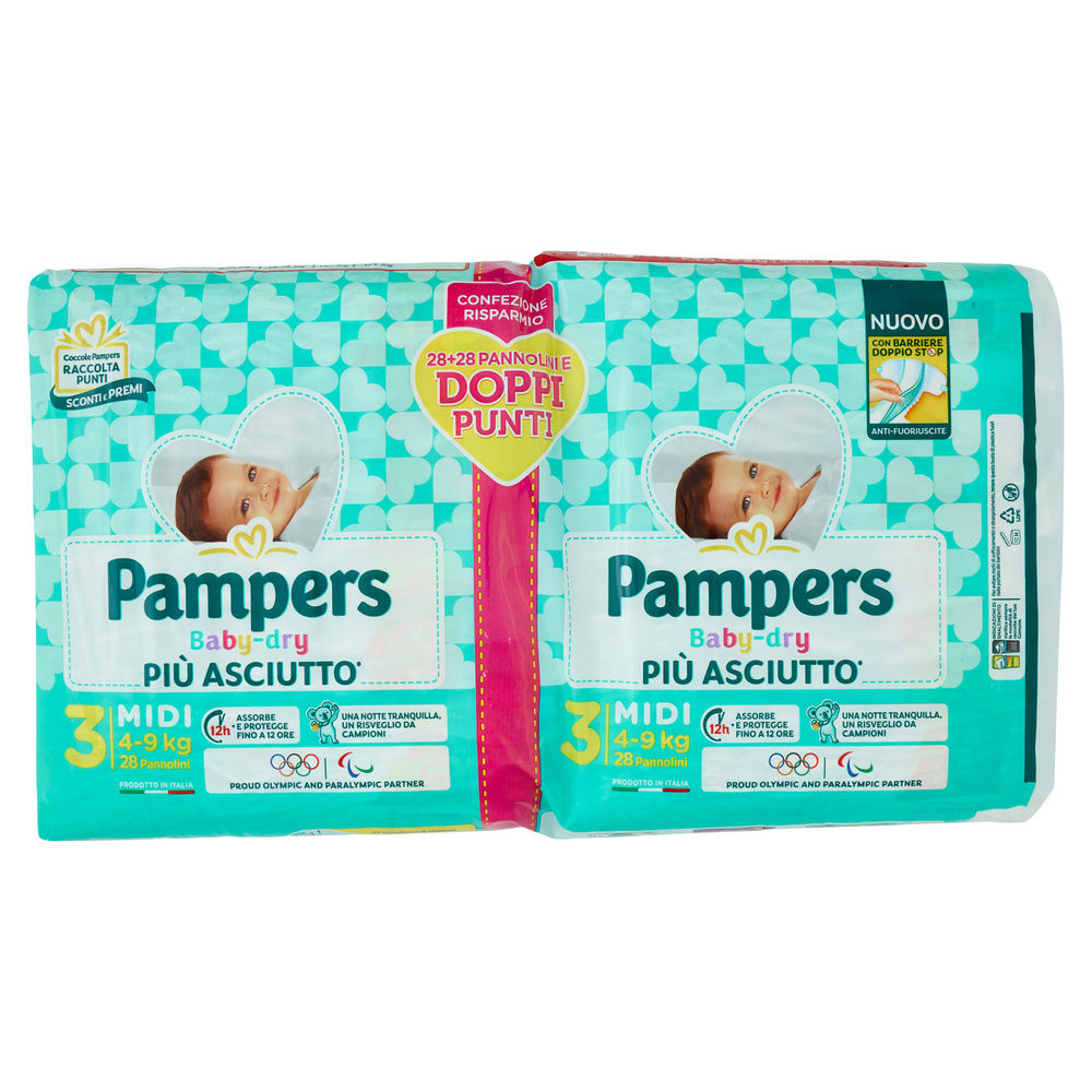 PANNOLINI PAMPERS BABY DRY MIDI PZ.56 - 3