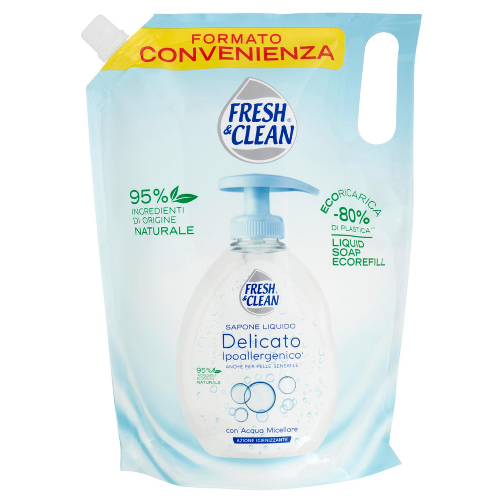 RICARICA SAPONE LIQUIDO FRESH&CLEAN IPOALLERGENICO DELICATO C/ACQUA MIC.L 1 - 0