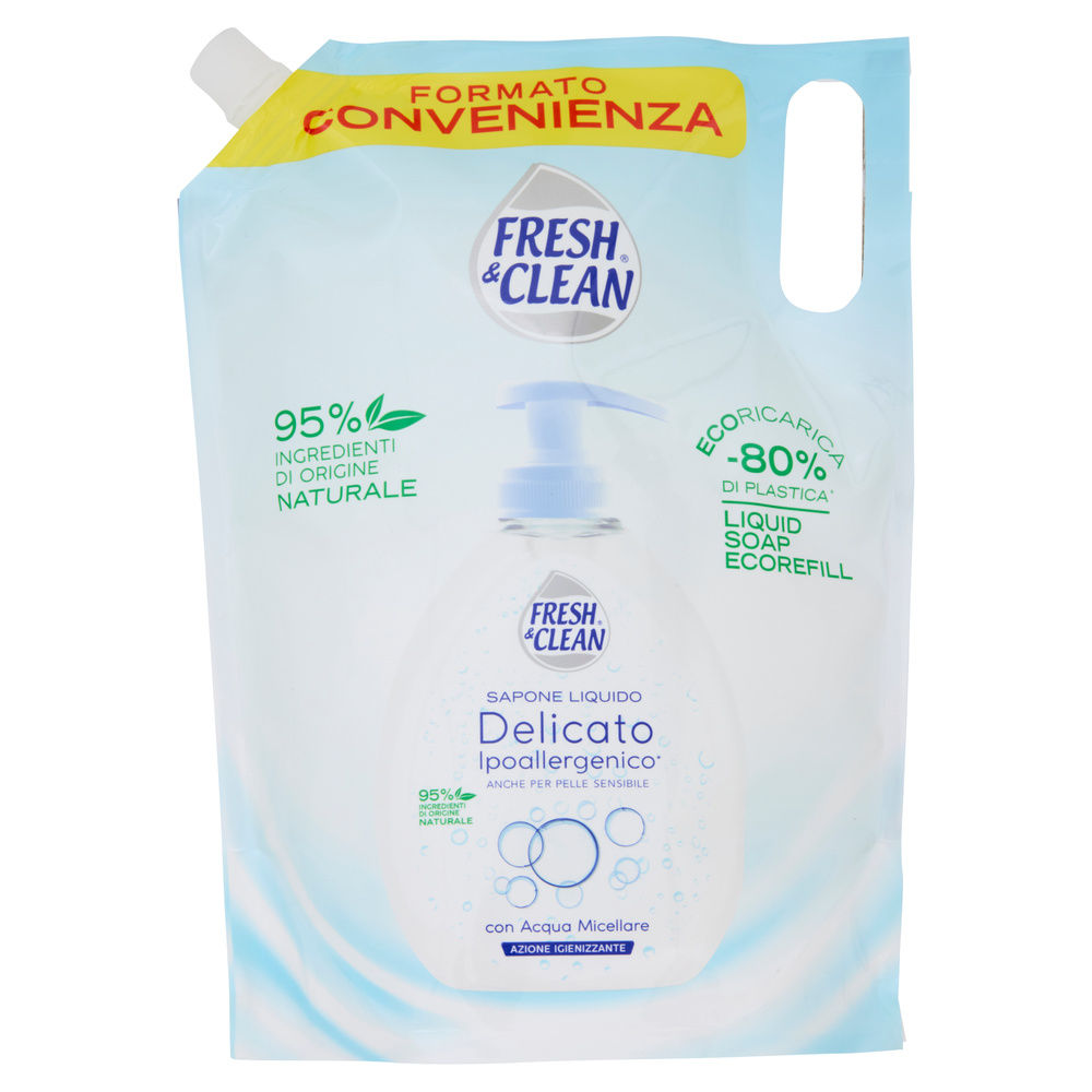 RICARICA SAPONE LIQUIDO FRESH&CLEAN IPOALLERGENICO DELICATO C/ACQUA MIC.L 1 - 14