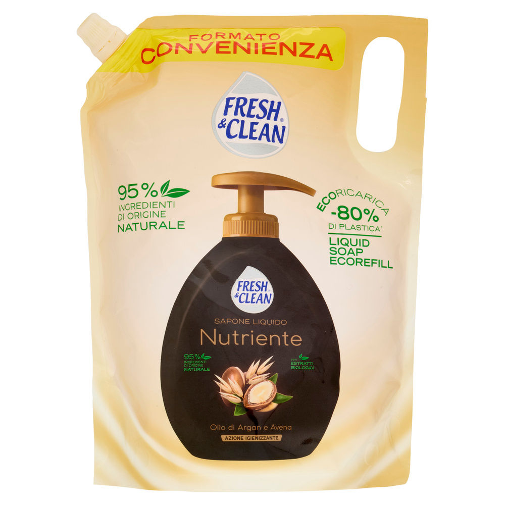 RICARICA SAPONE LIQUIDO FRESH&CLEAN NUTRIENTE OLIO ARGAN E AVENA L 1 - 5