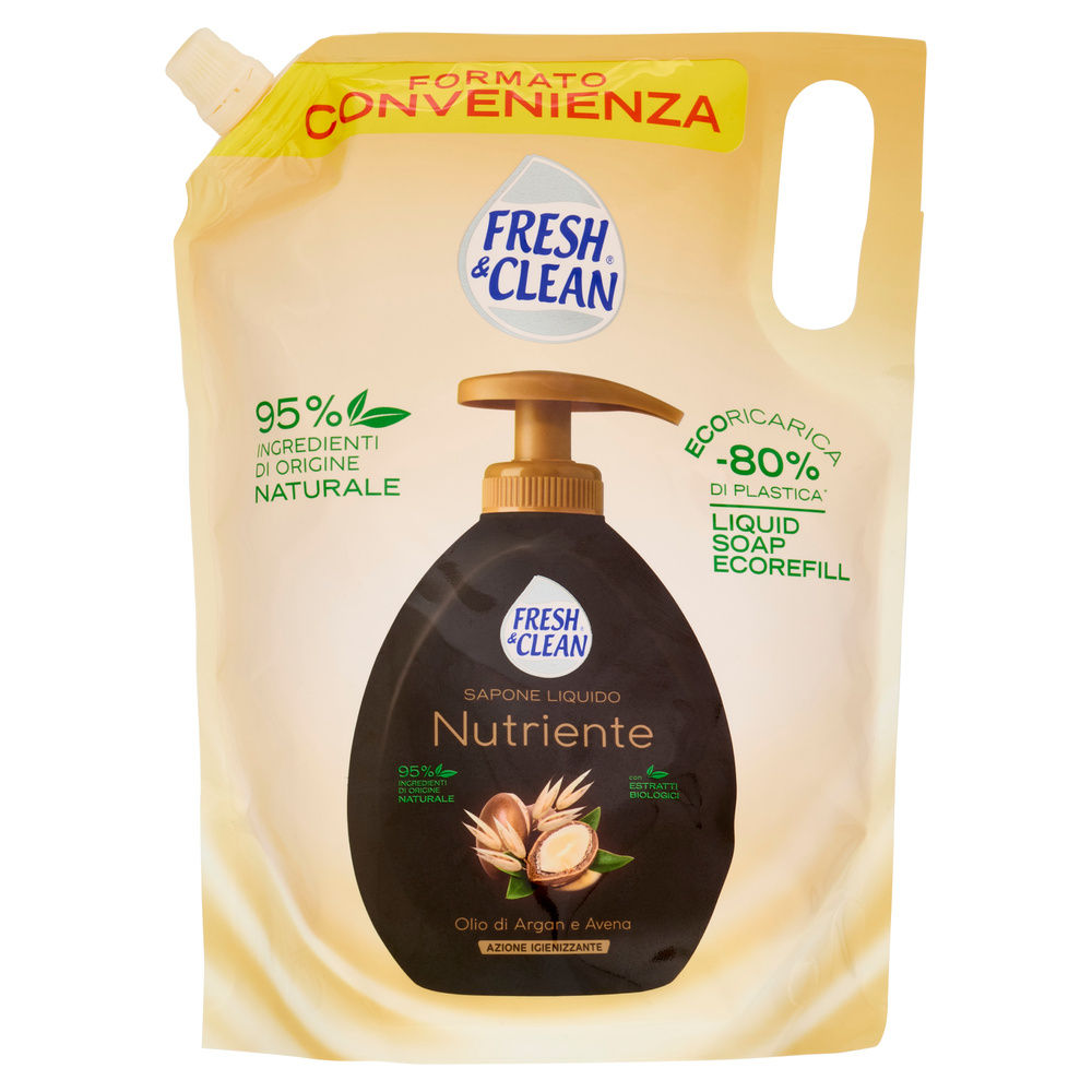 RICARICA SAPONE LIQUIDO FRESH&CLEAN NUTRIENTE OLIO ARGAN E AVENA L 1 - 0