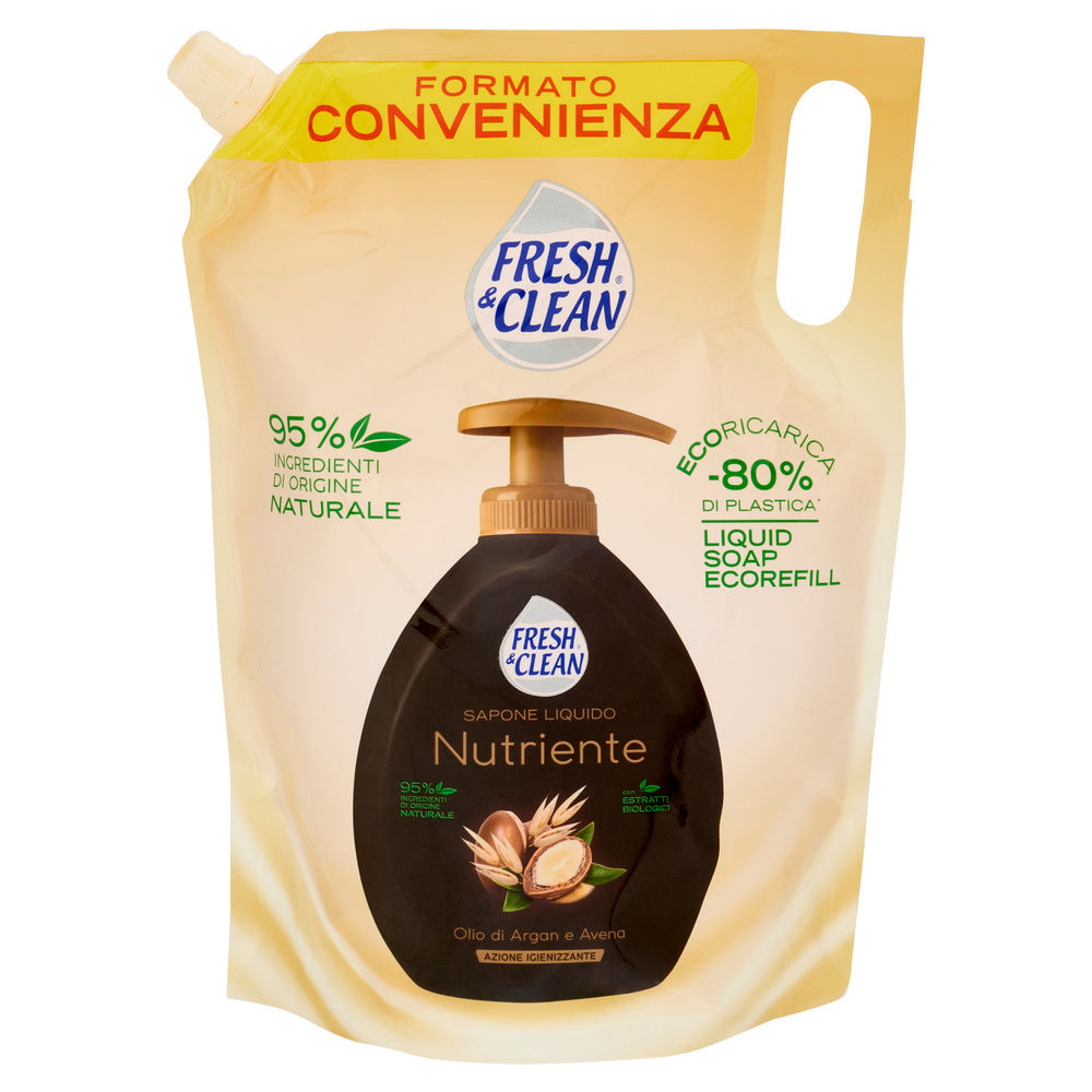 RICARICA SAPONE LIQUIDO FRESH&CLEAN NUTRIENTE OLIO ARGAN E AVENA L 1 - 13