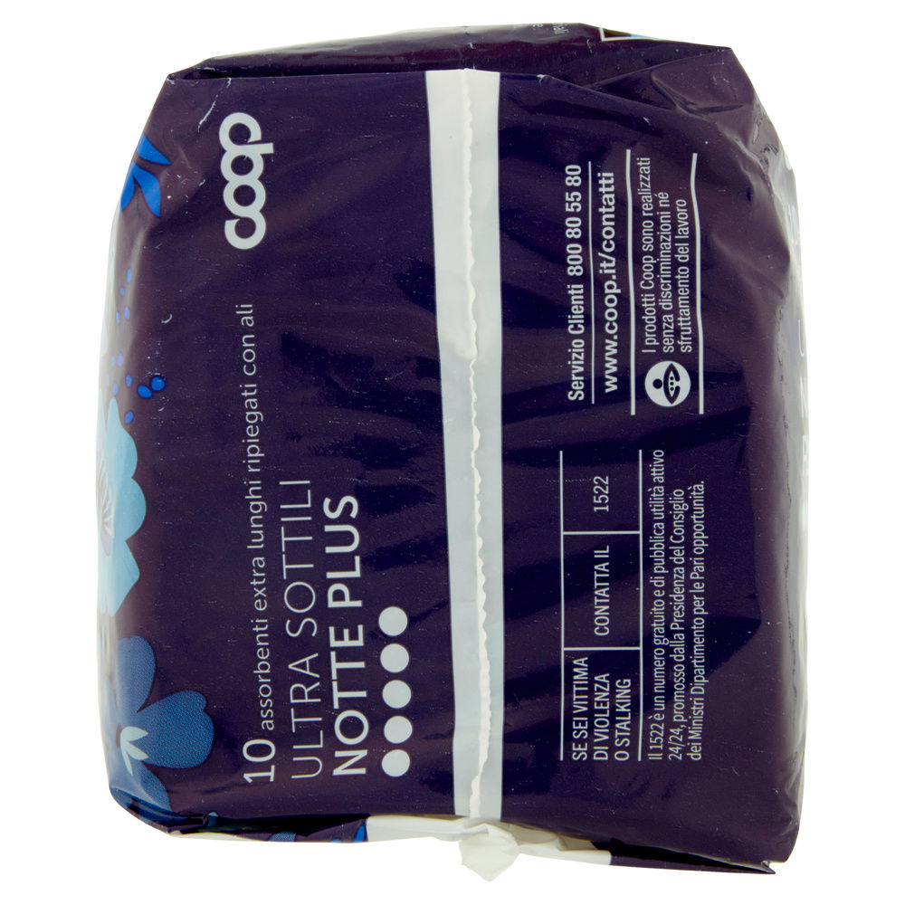 ASSORBENTI ULTRA SOTTILI NOTTE PLUS EXTRA LUNGHI RIPIEGATI CON ALI COOP PZ.10 - 6