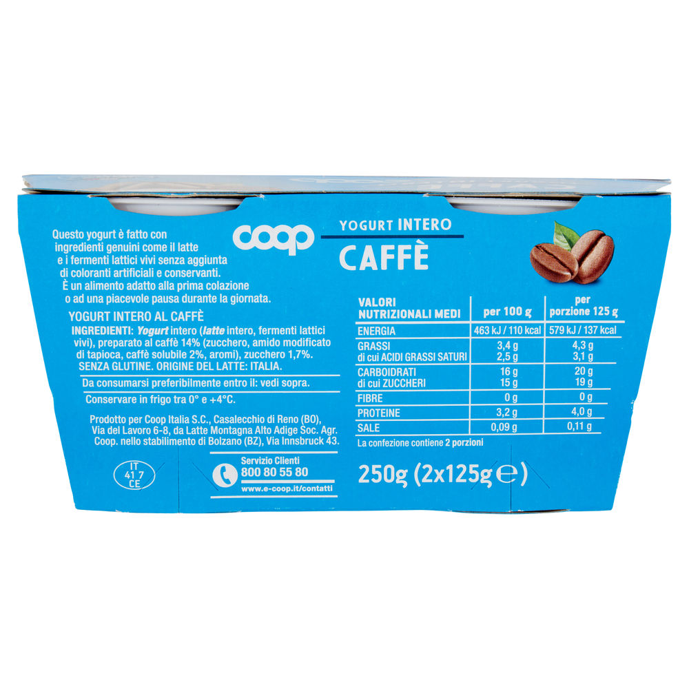 YOGURT INTERO CAFFE' COOP 2X125G - 1