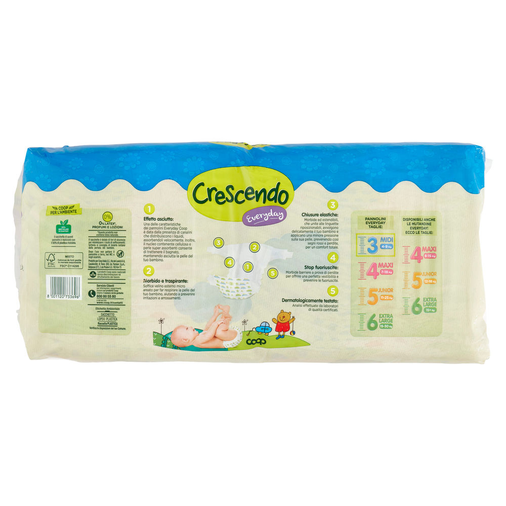 PANNOLINI COOP CRESCENDO EVERYDAY TG 3 PACCO DOPPIO PZ.56 - 1