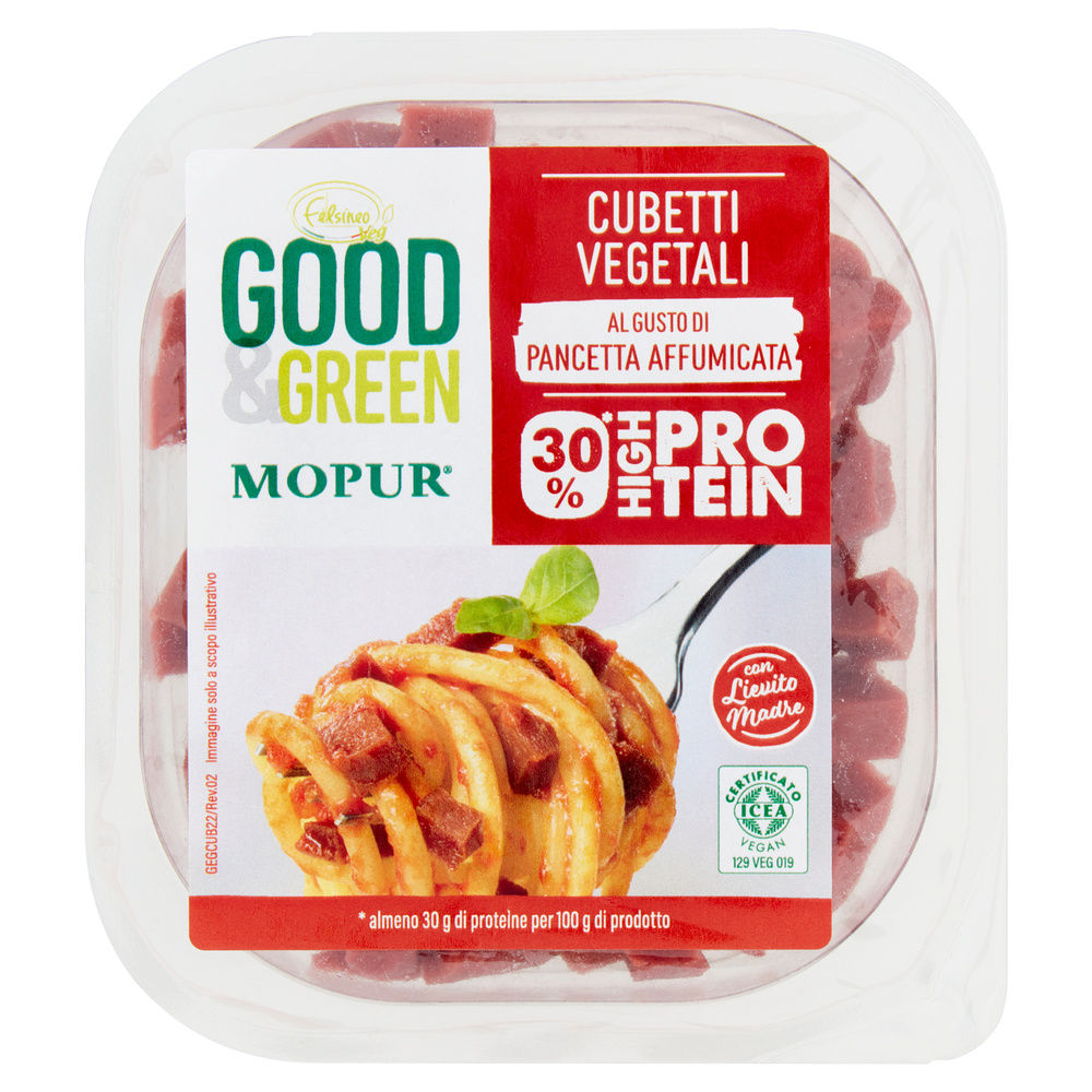 CUBETTI VEGETALI AL GUSTO PANCETTA AFFUMICATA GOOD&GREEN   90G - 0