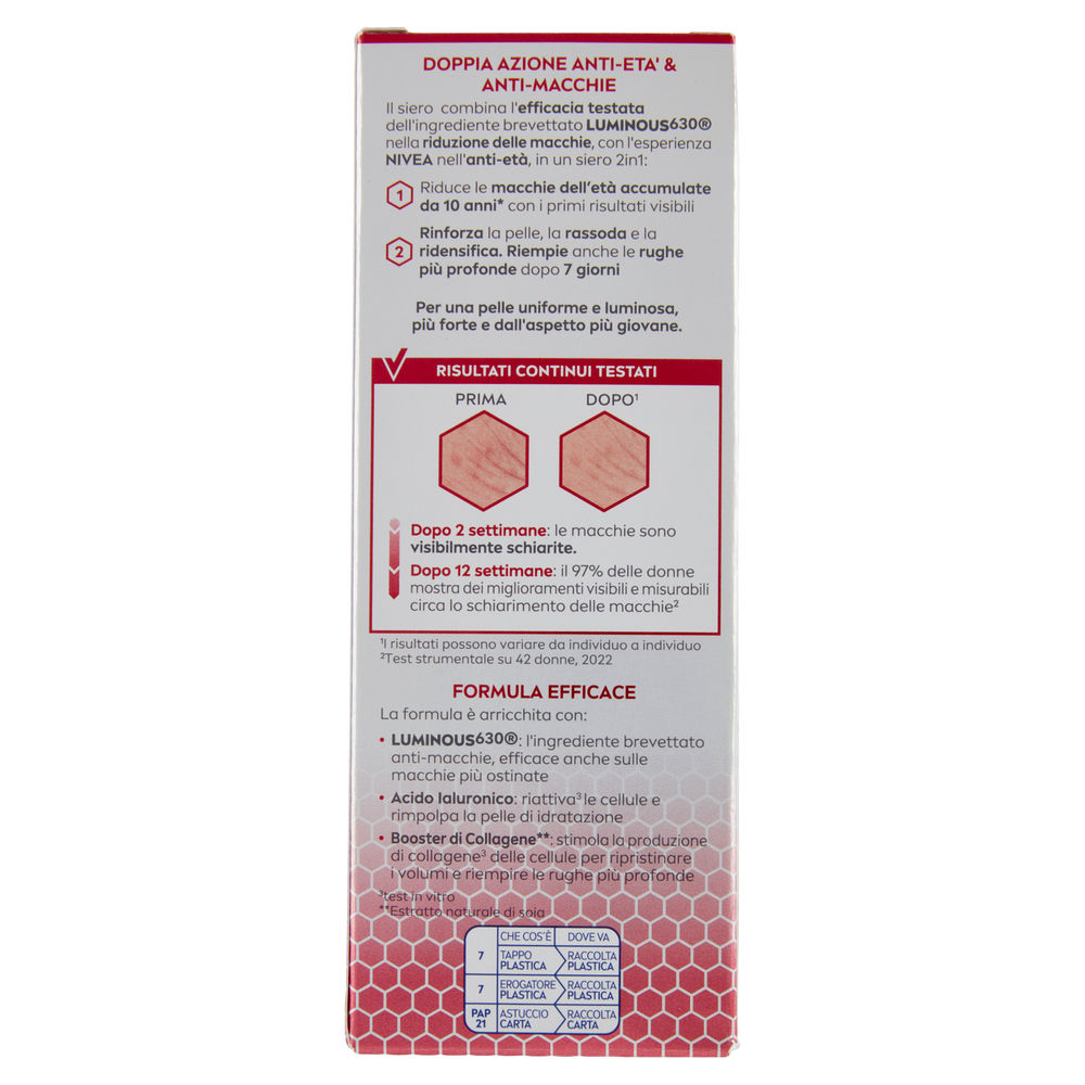 SIERO VISO ANTI-ETA' ANTIMACCHIE 2IN1 CELLULAR LUMINOUS630 NIVEA ML 30 - 1