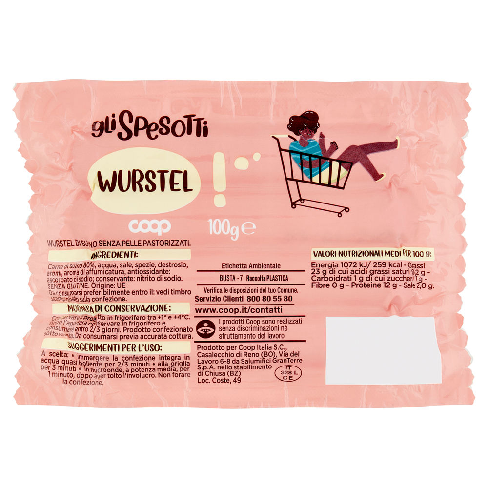 Wurstel gli spesotti coop g 100