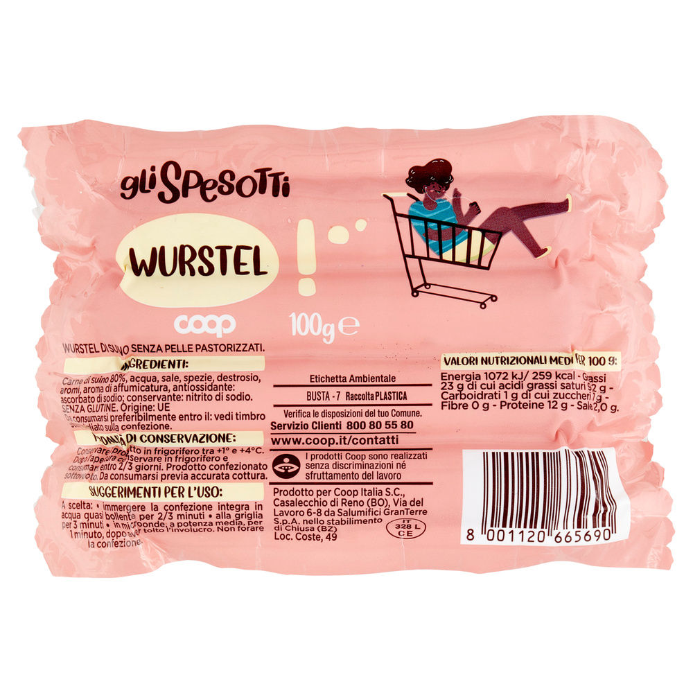 WURSTEL GLI SPESOTTI COOP G 100 - 4