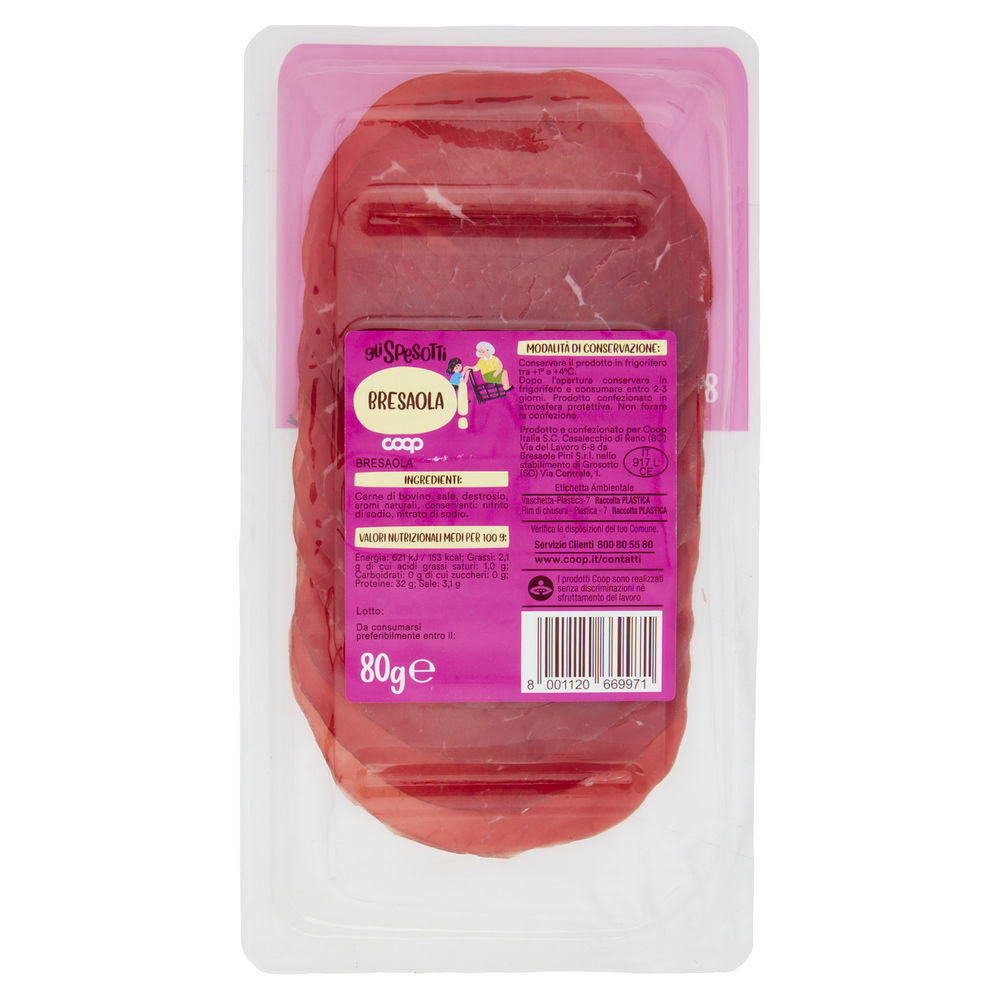 BRESAOLA GLI SPESOTTI COOP G 80 - 1