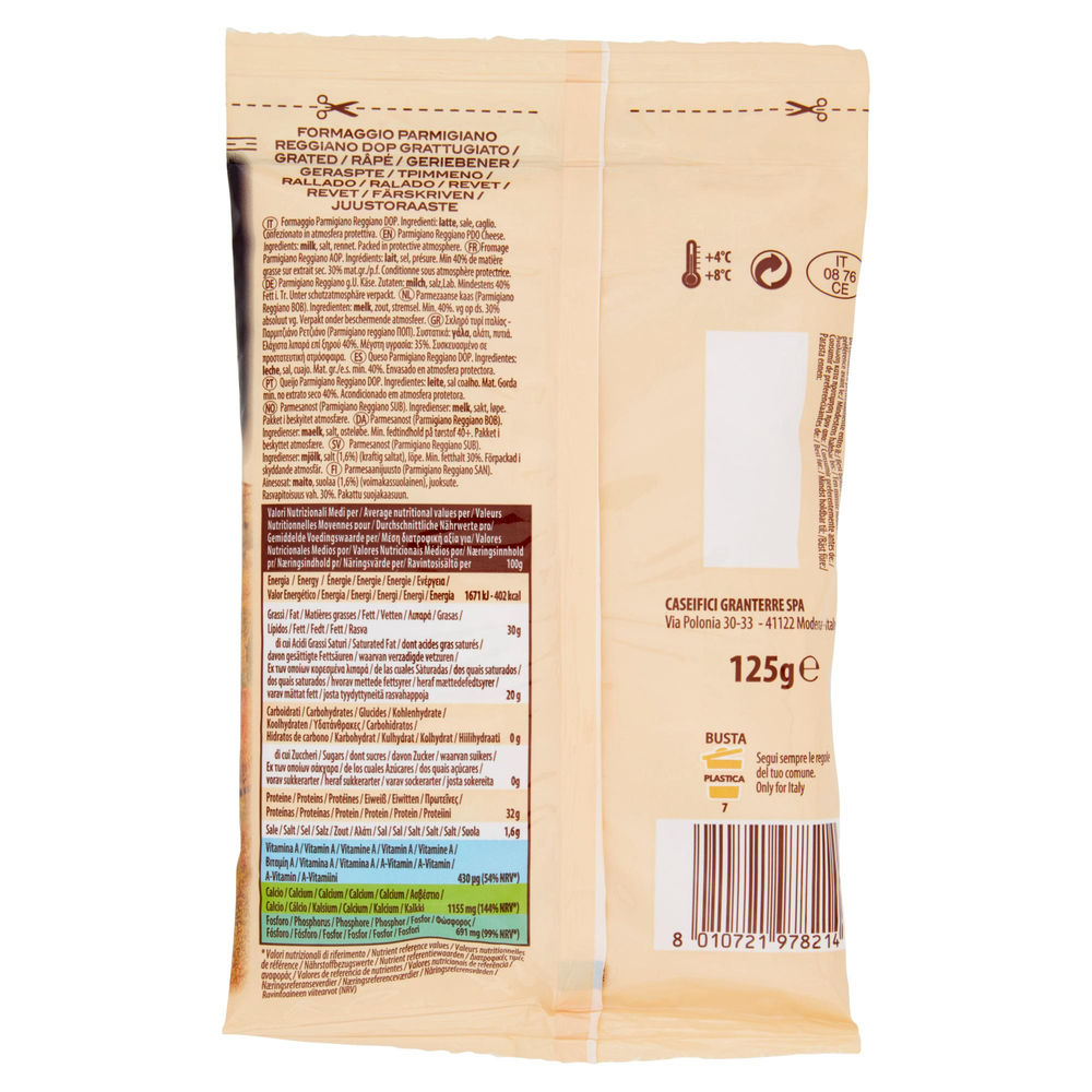PARMIGIANO REGGIANO DOP GRATTUGIATO FRESCO QUATTROCOLLI G 125 - 1