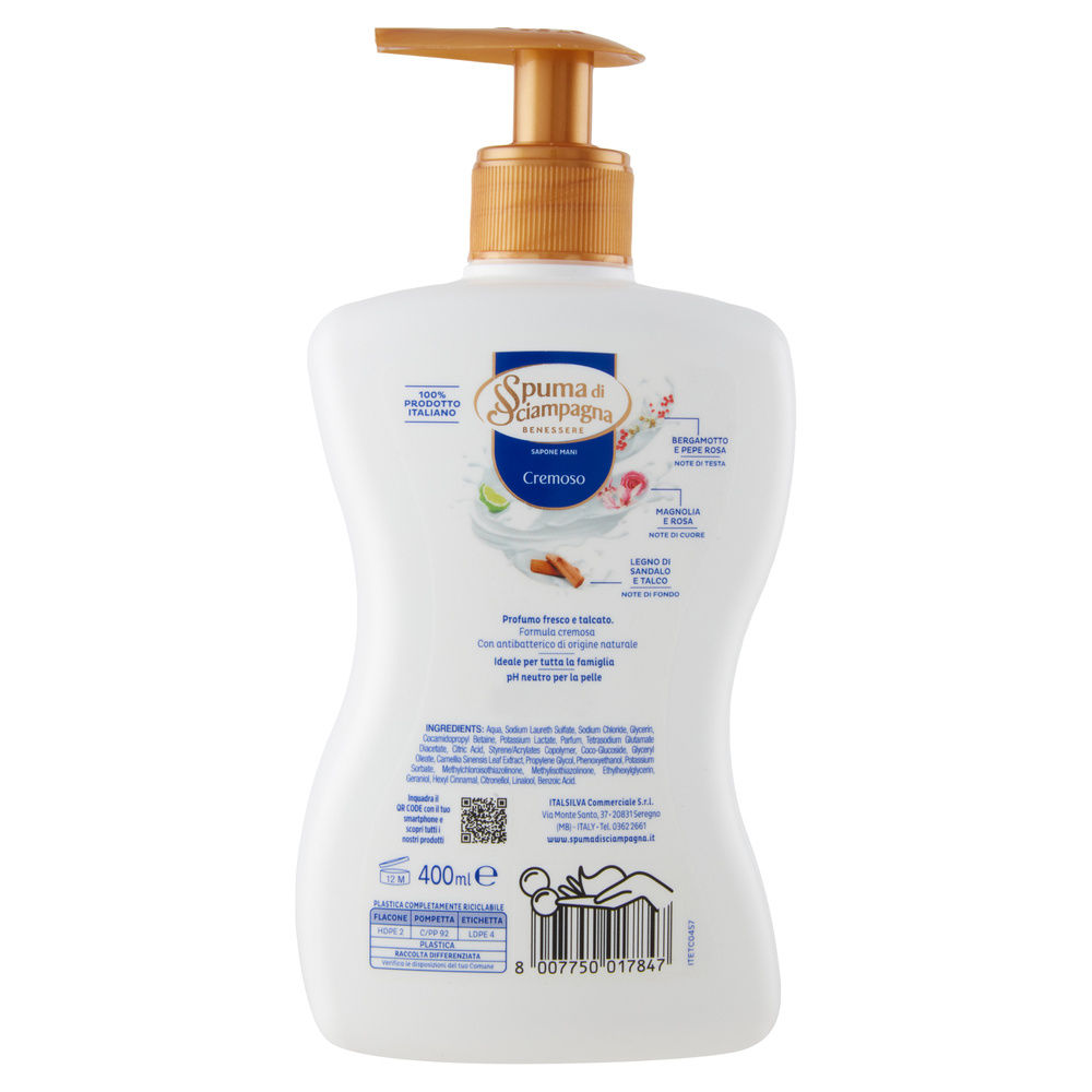 SAPONE LIQUIDO SPUMA DI SCIAMPAGNA CREMOSO ML 400 - 1