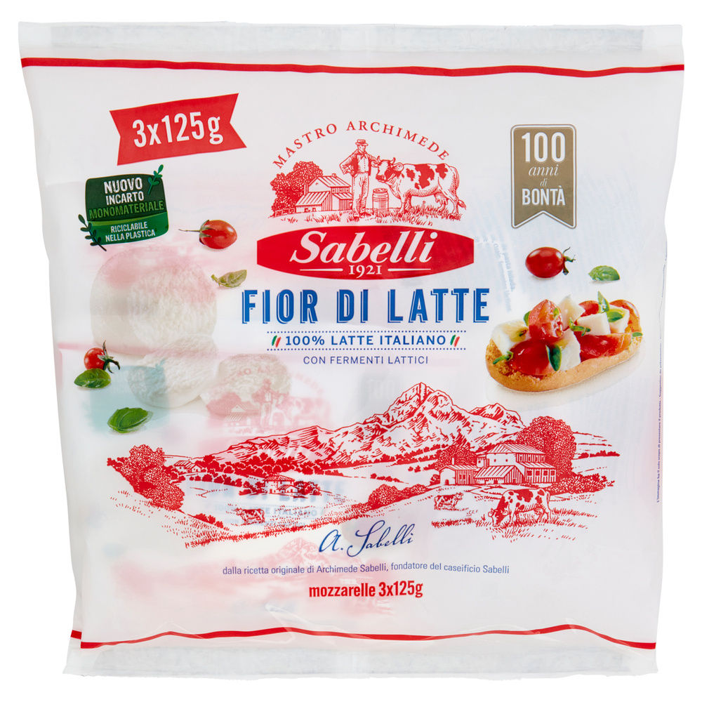 MOZZARELLA FIOR DI LATTE SABELLI SGOC. G125X3 G700 - 2
