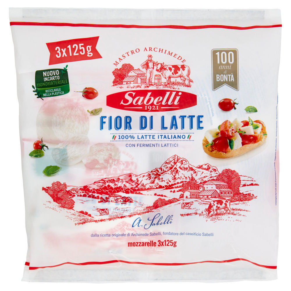 MOZZARELLA FIOR DI LATTE SABELLI SGOC. G125X3 G700 - 7