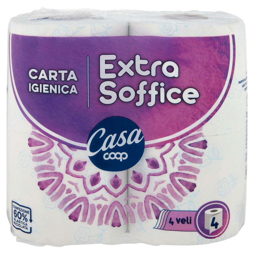 CARTA IGIENICA COOP CASA EXTRA SOFFICE 4VELI 160STRAPPI FSC PZ 4 - 2