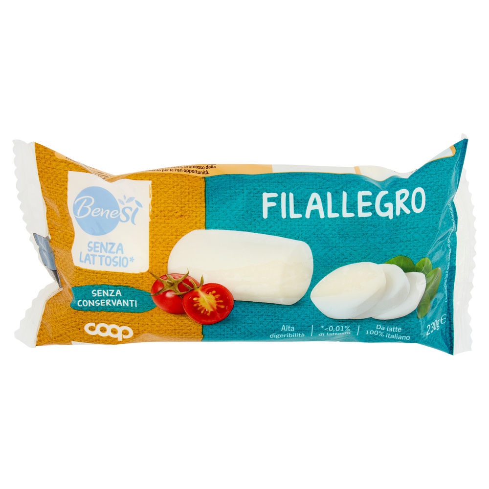 FORMAGGIO FILALLEGRO SENZA LATTOSIO BENE SÌ COOP G 230 - 2