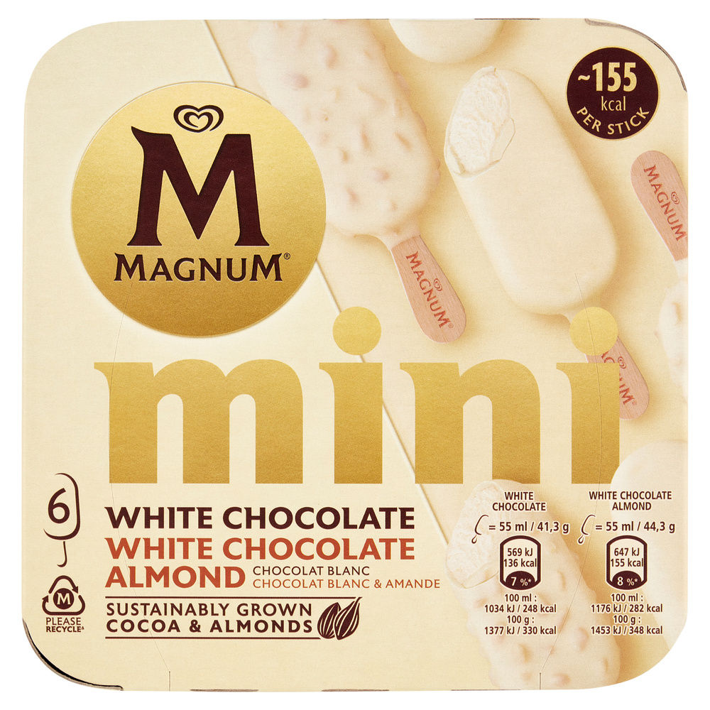 MAGNUM MINI WHITE & WHITE ALMOND X6 G 256 - 0