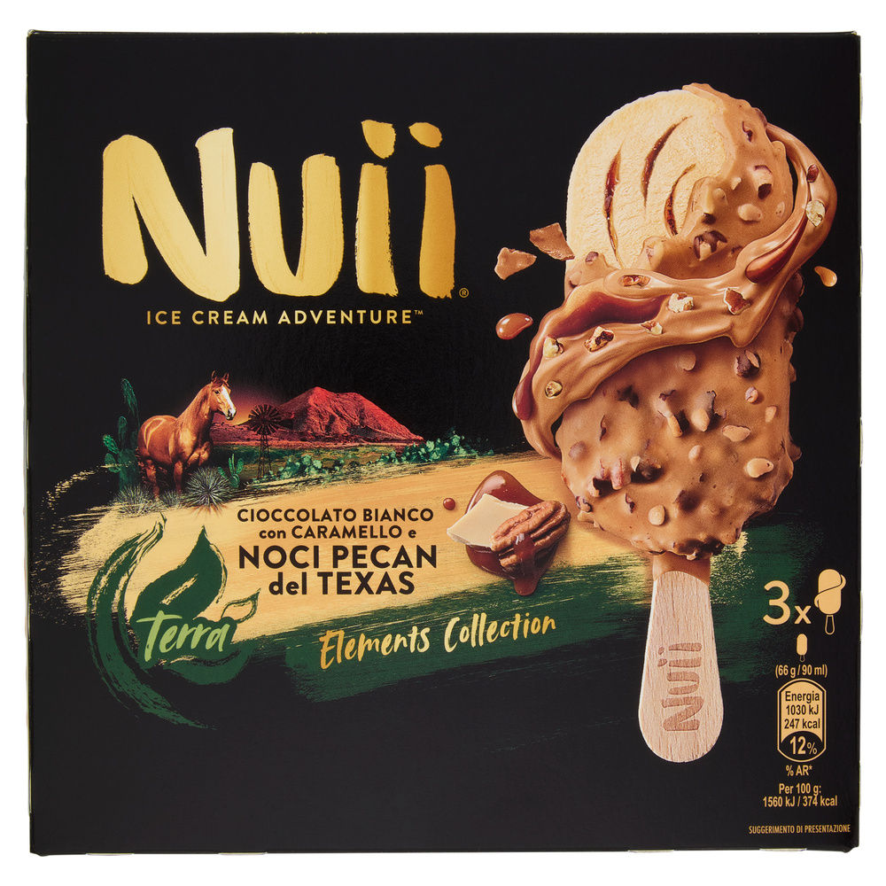 GELATO CIOCCOLATO BIANCO CON CARAMELLO E NOCI PECAN DEL TEXAS NUII PZ 3 G 198 - 0
