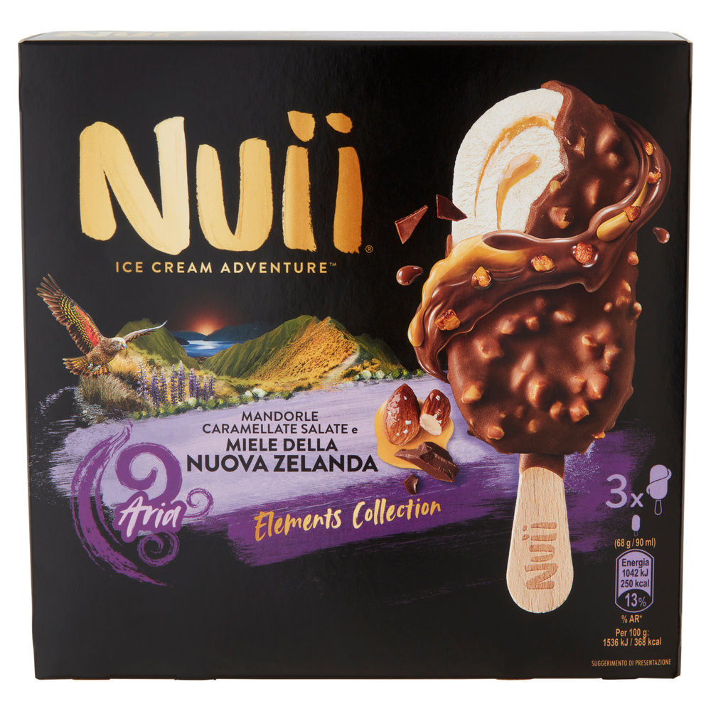 GELATO MANDORLE CARAMELLATE SALATE E MIELE NUOVA ZELANDA NUII PZ 3 G 204 - 2