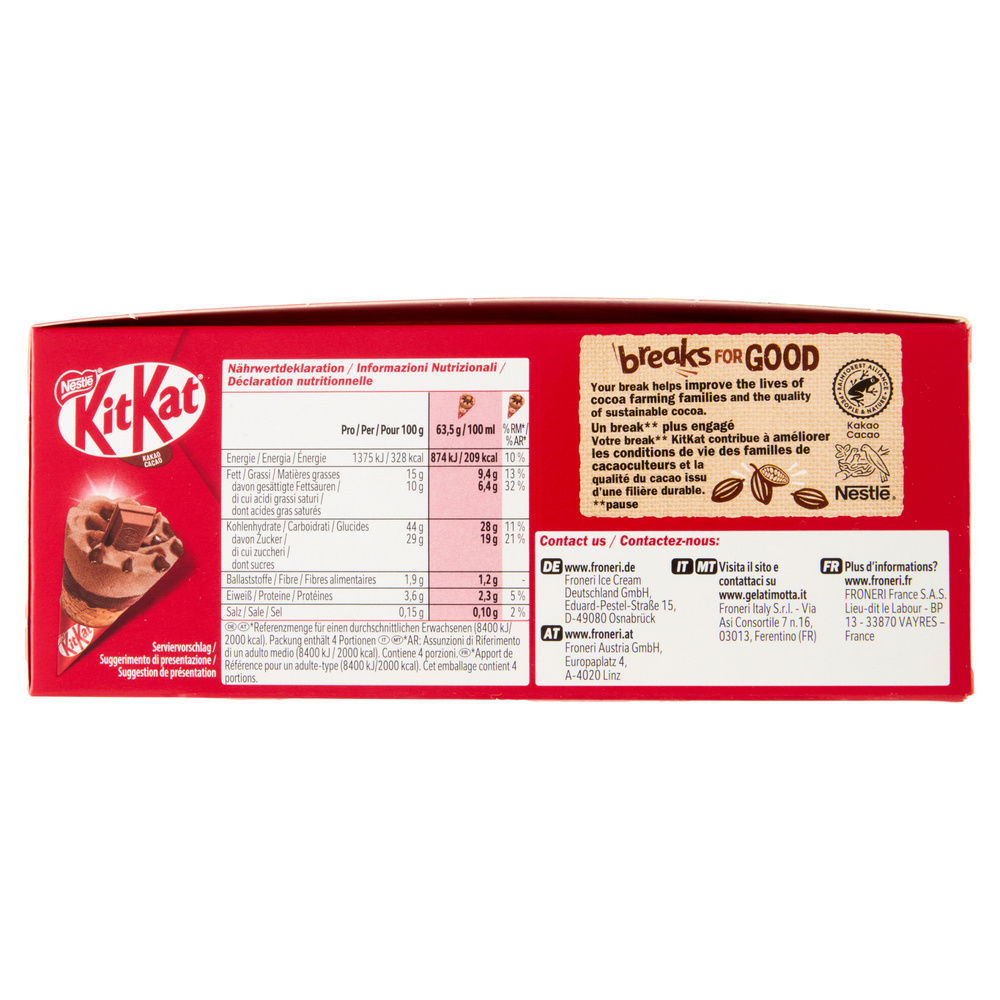CONO GELATO AL CACAO KIT KAT PZ4 G 254 - 3