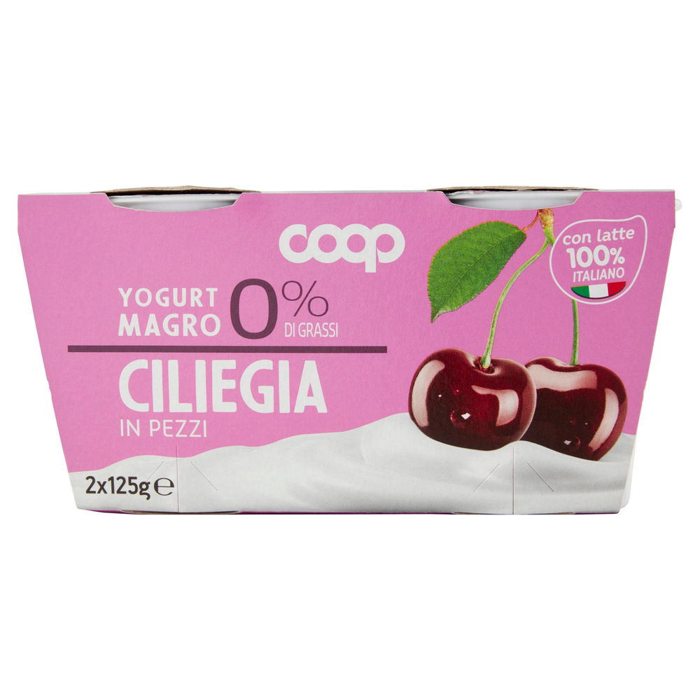 Yogurt magro coop 0% ciliegia 2x125 g