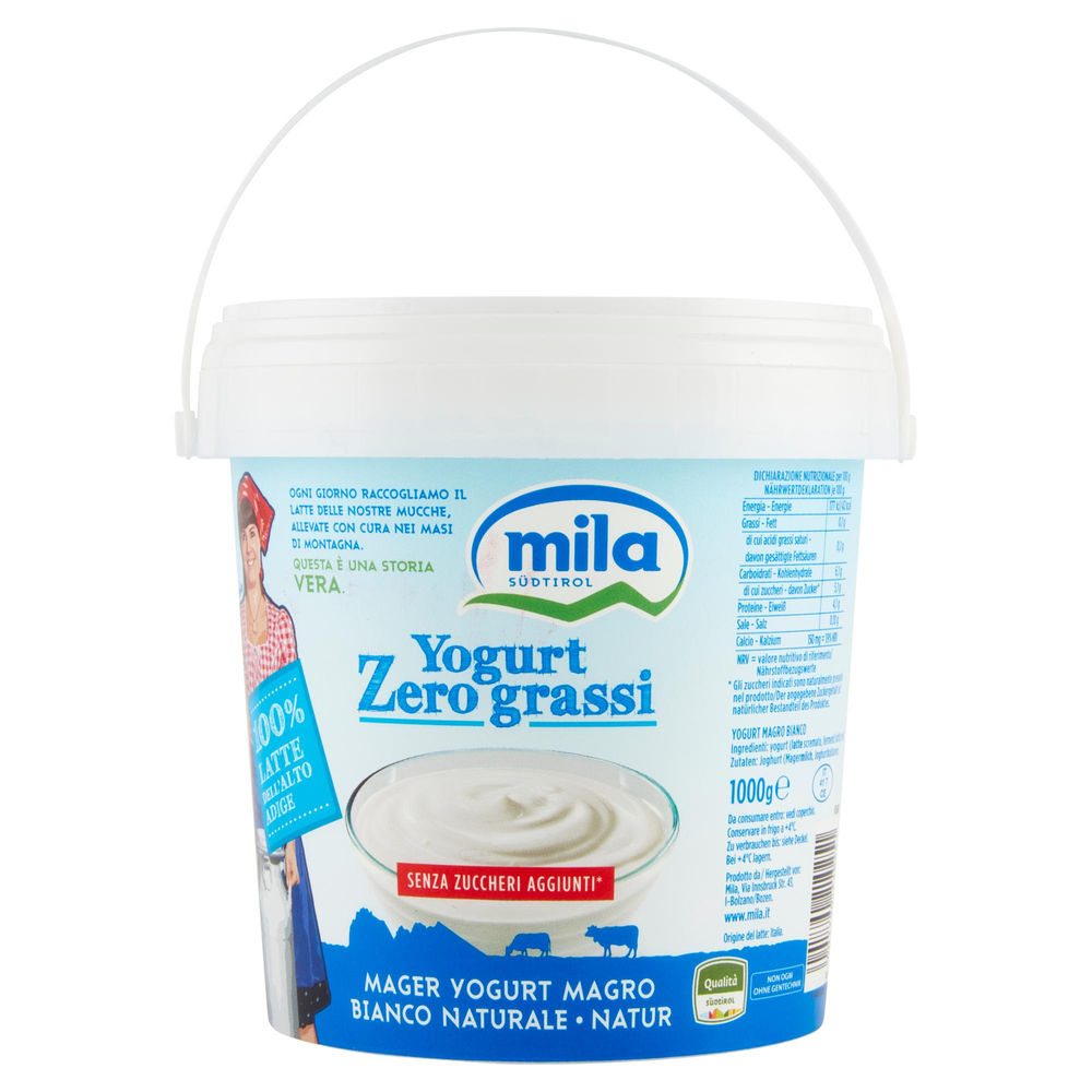YOGURT MAGRO NATUR MILA ZERO GRASSI BIANCO VASO KG.1 - 1