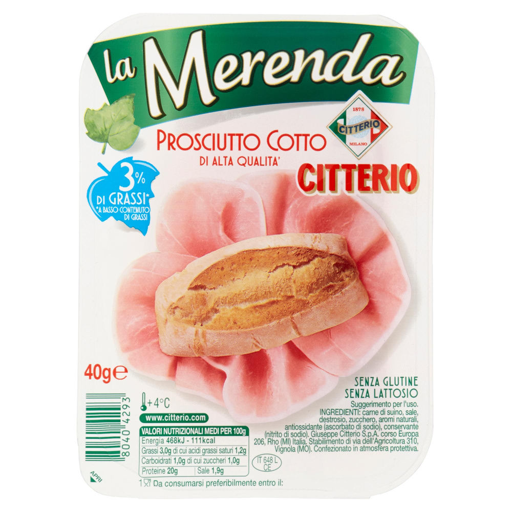 PROSCIUTTO COTTO MERENDA CITTERIO VASCHETTA 40G - 6