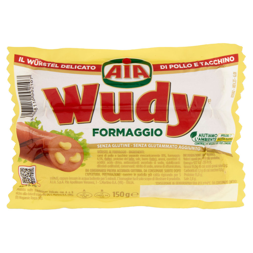 WURSTEL DI POLLO AL FORMAGGIO WUDY AIA PZ 3 G 150 - 6