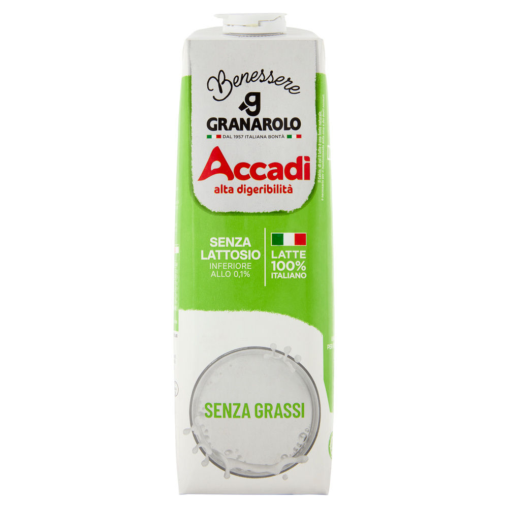 LATTE UHT SCREMATO ACCADI' GRANAROLO VITAMINE FUORI FRIGO BOTTIGLIA 1L - 0