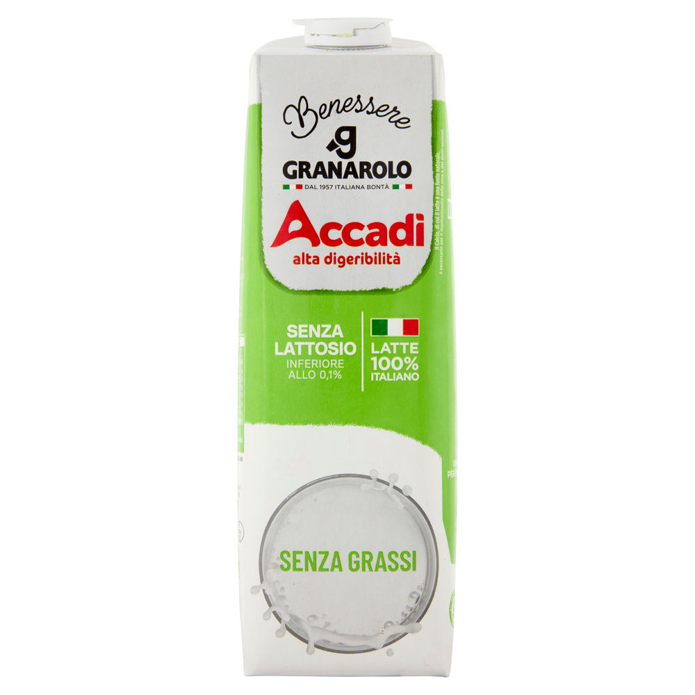 LATTE UHT SCREMATO ACCADI' GRANAROLO VITAMINE FUORI FRIGO BOTTIGLIA 1L - 6