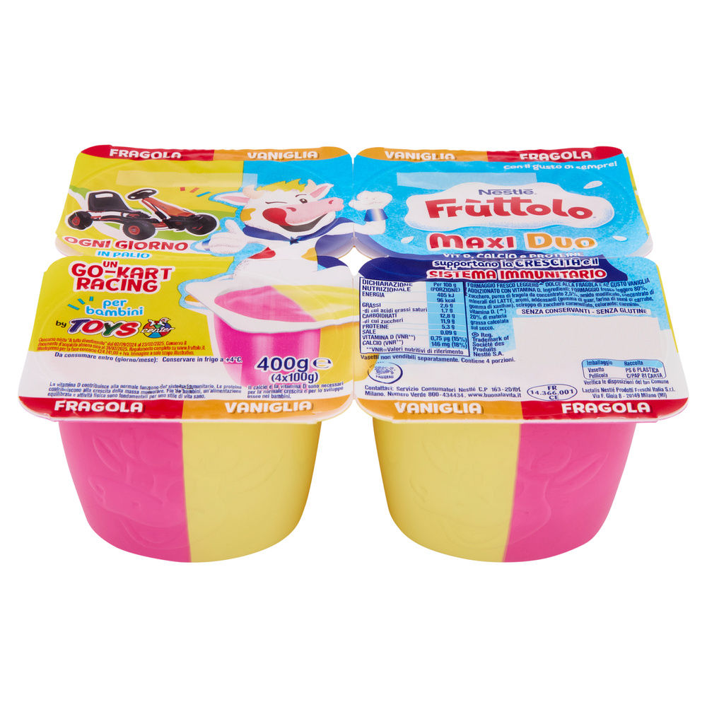 FRUTTOLO MAXIDUO NESTLE' FRAGOLA VANIGLIA 4X100 G - 10