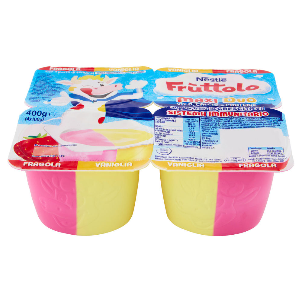 FRUTTOLO MAXIDUO NESTLE' FRAGOLA VANIGLIA 4X100 G - 17