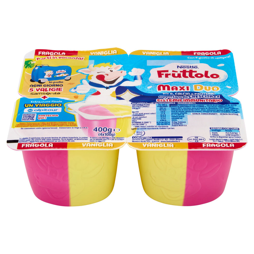 FRUTTOLO MAXIDUO NESTLE' FRAGOLA VANIGLIA 4X100 G - 31