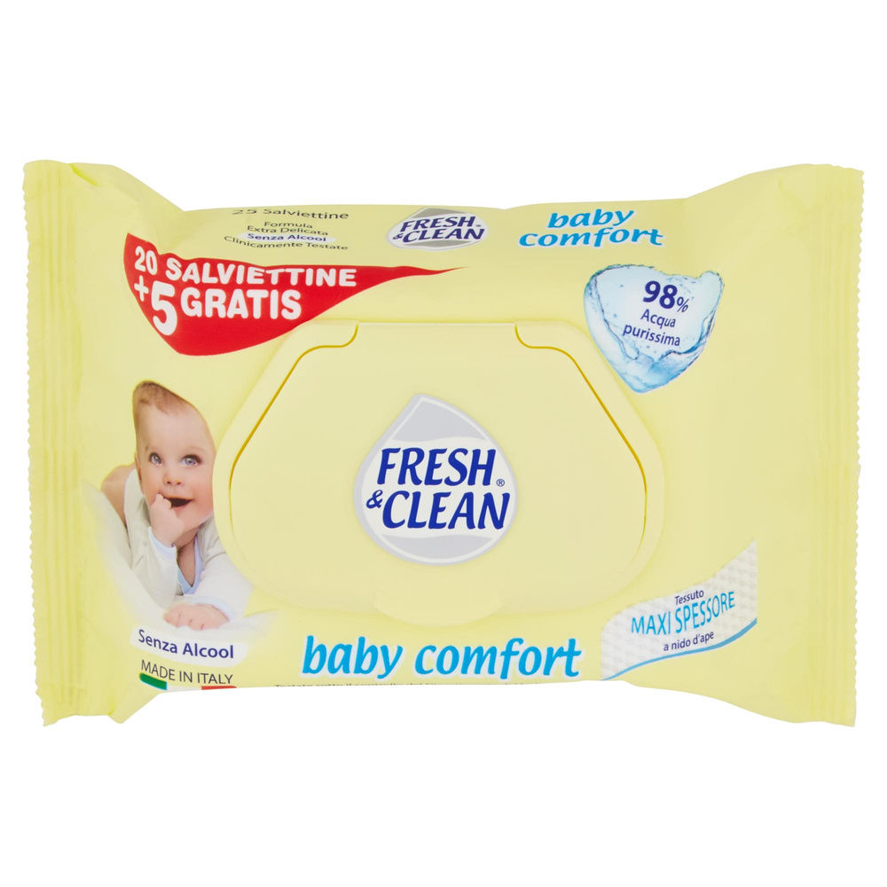 SALVIETTE FRESH &CLEAN BABY COMFORT PZ.20+5 GRATIS O/S - 5
