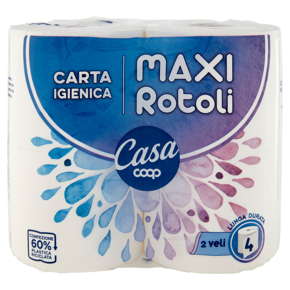 CARTA IGIENICA COOP CASA MAXIROTOLI FSC 2VELI 500STRAPPI PZ 4 - 2