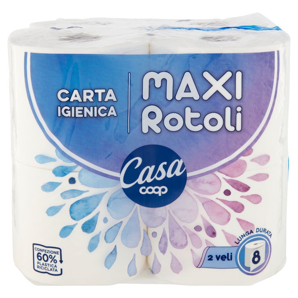 CARTA IGIENICA COOP CASA MAXIROTOLI FSC 2VELI 500STRAPPI PZ 8 - 2