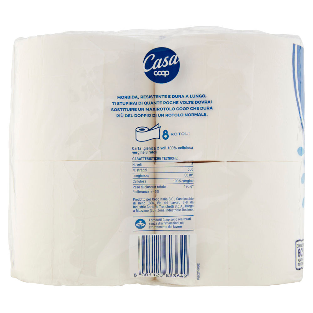 CARTA IGIENICA COOP CASA MAXIROTOLI FSC 2VELI 500STRAPPI PZ 8 - 4