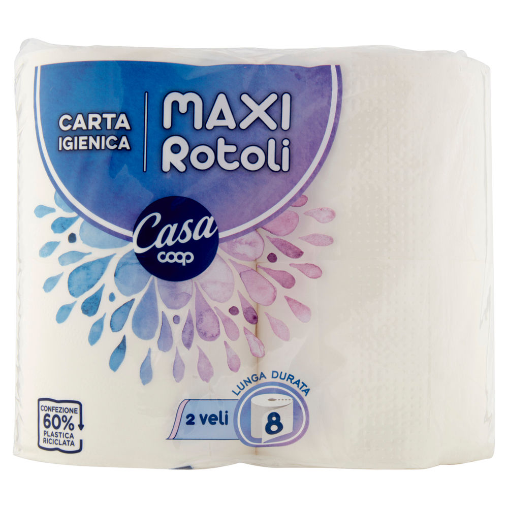 CARTA IGIENICA COOP CASA MAXIROTOLI FSC 2VELI 500STRAPPI PZ 8 - 1