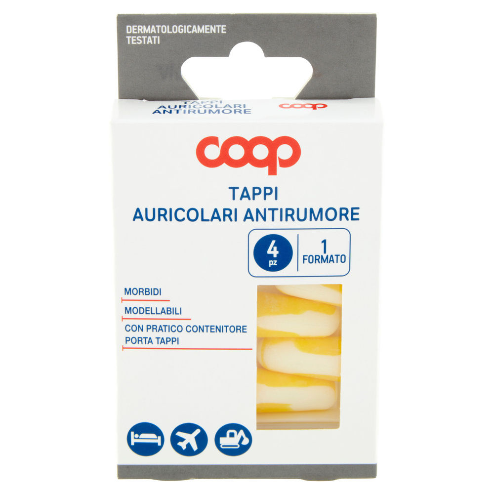 TAPPI AURICOLARI ANTIRUMORE CON CONTENITORE COOP PZ 4 - 8