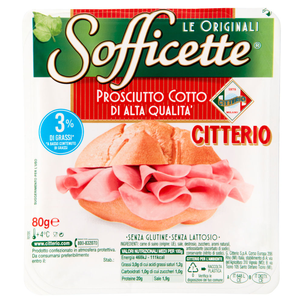 PROSCIUTTO COTTO SOFFICETTE CITTERIO VASCHETTA GR 80 - 0