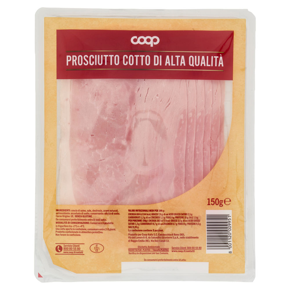 PROSCIUTTO COTTO ALTA QUALITA' COOP VASCHETTA G 150 - 2